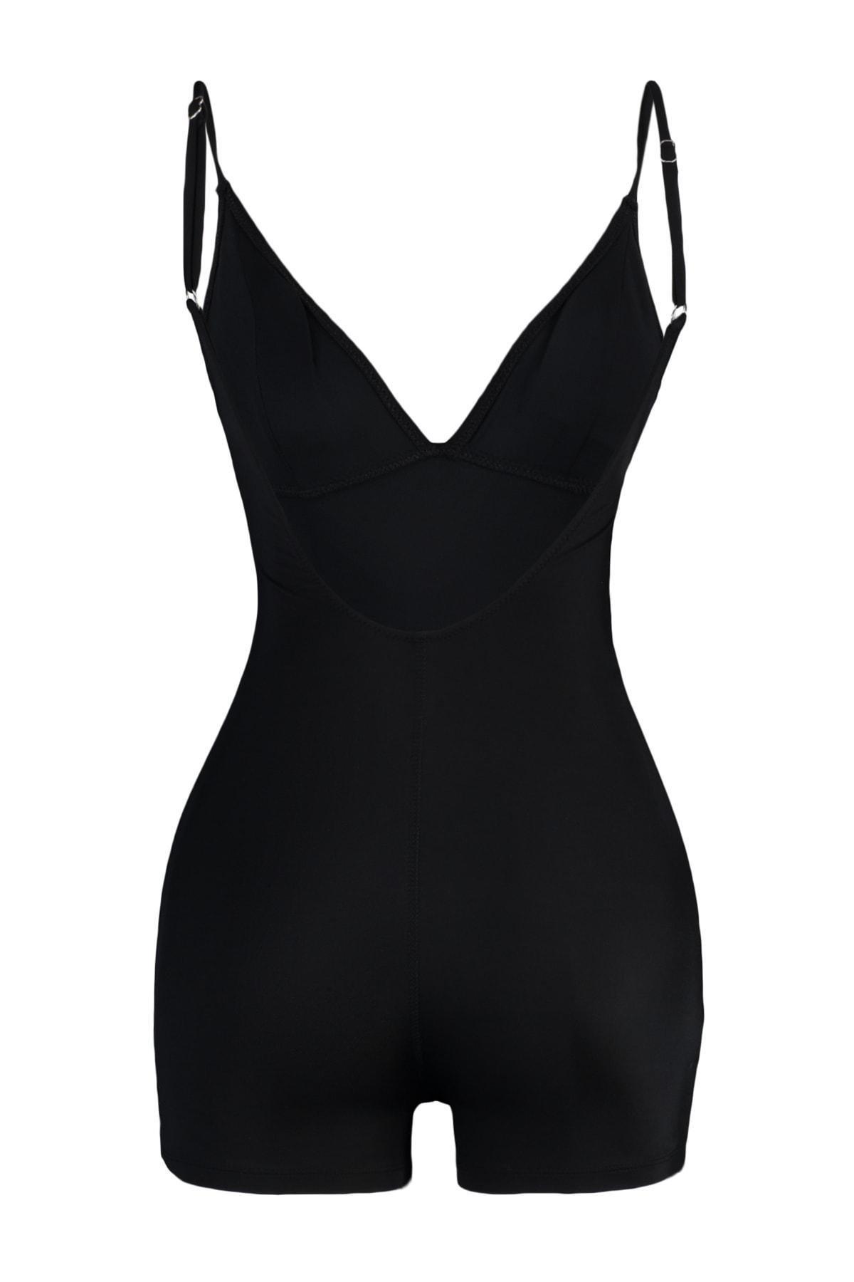 Black Short One Piece Swimsuit, , large image number 5
