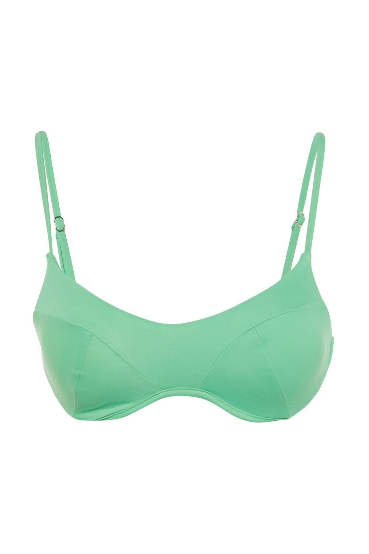 Green Plain Bikini Top, , large image number 6