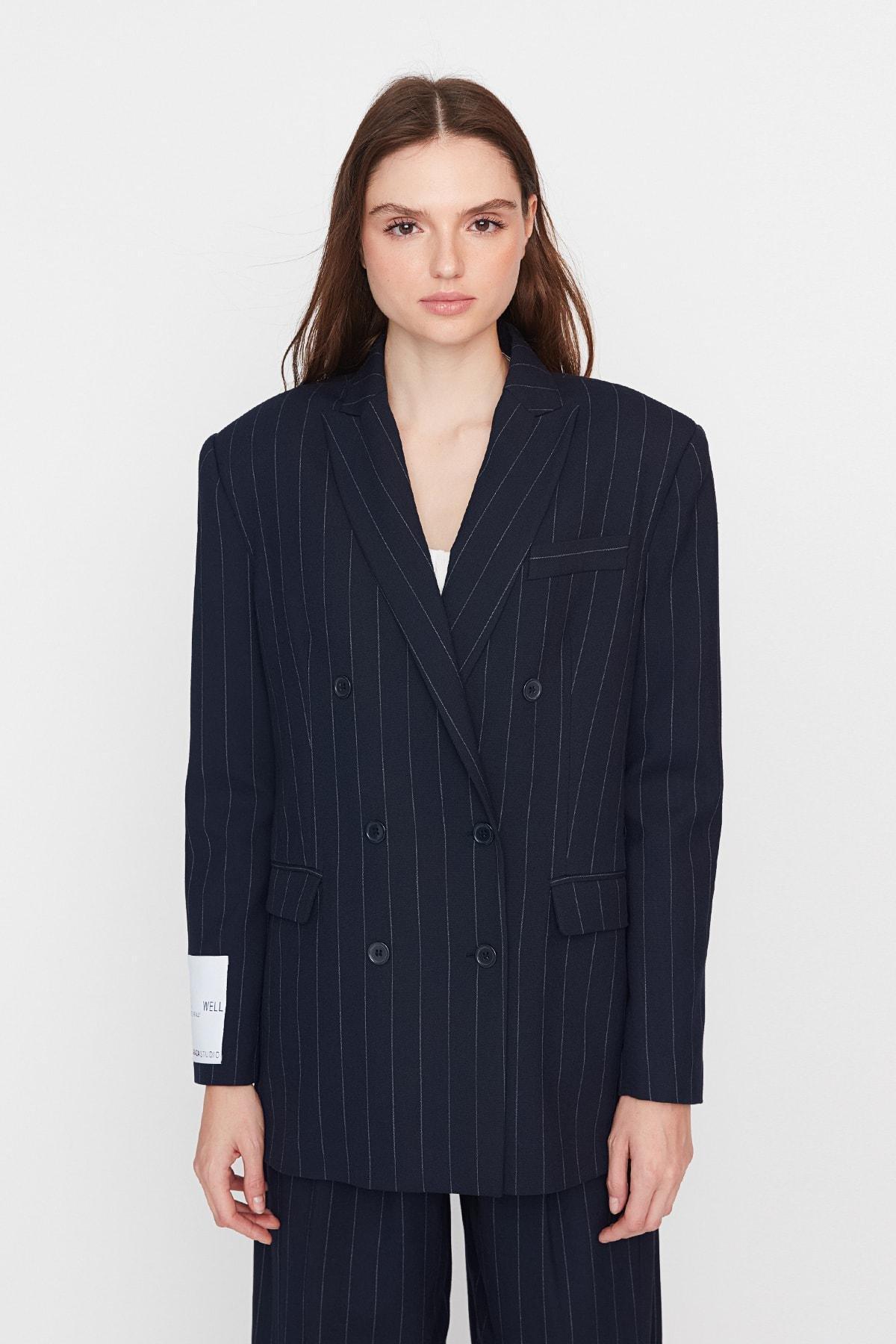 Navy Oversize Jacket, , large image number 3