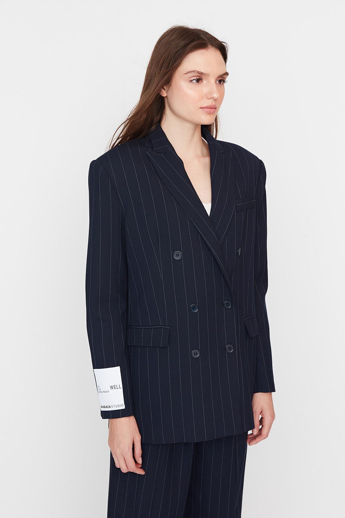 Navy Oversize Jacket, , large image number 4
