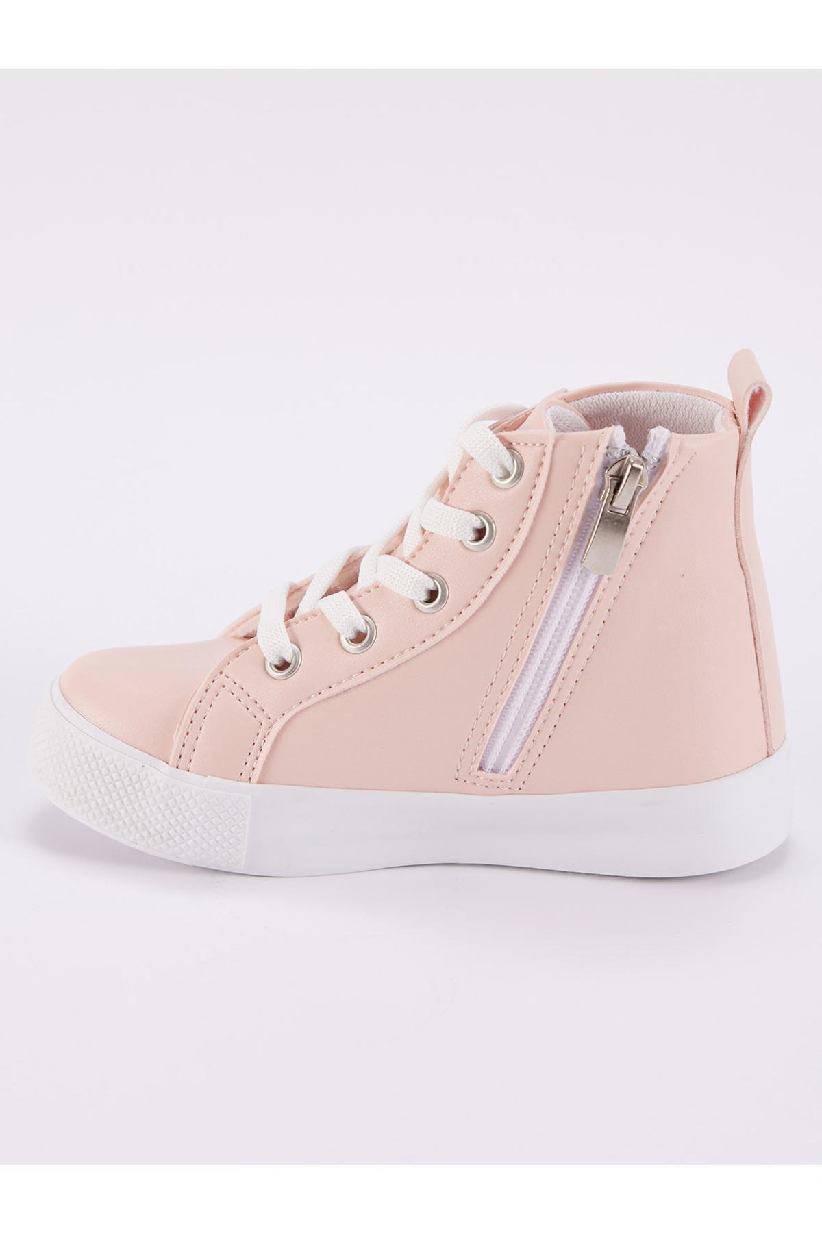 Denokids - Pink Patterned High Sneakers, Kids Girls