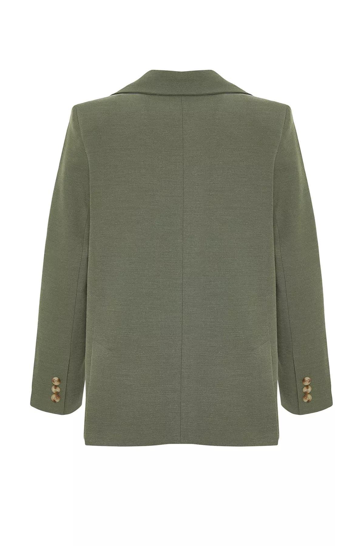 Green Collared Plain Blazer, Mint, large image number 6