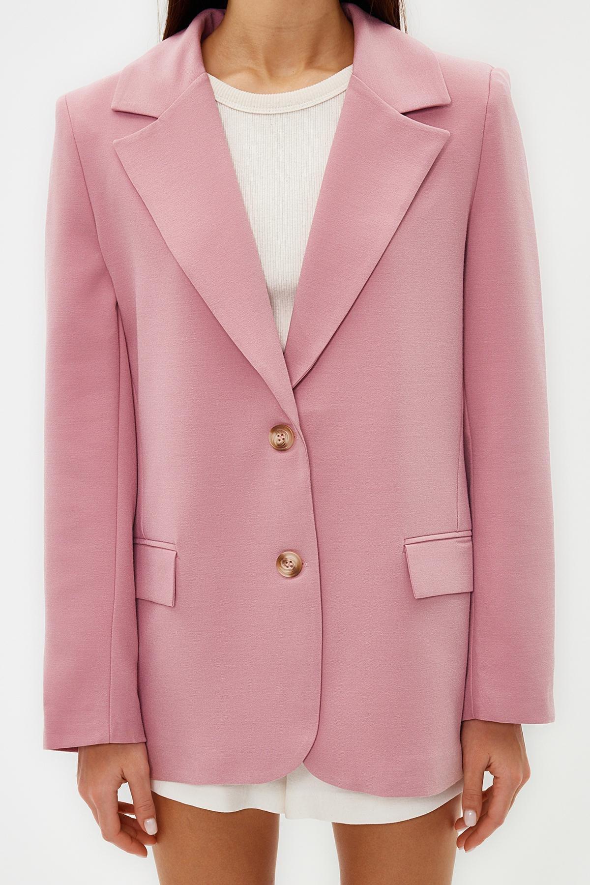 Pink Lined Woven Blazer Jacket, , large image number 3
