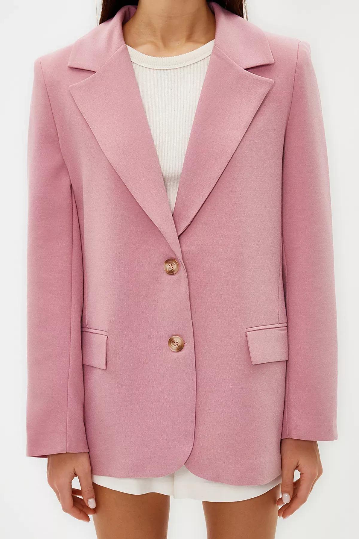Pink Lined Woven Blazer Jacket, , large image number 3