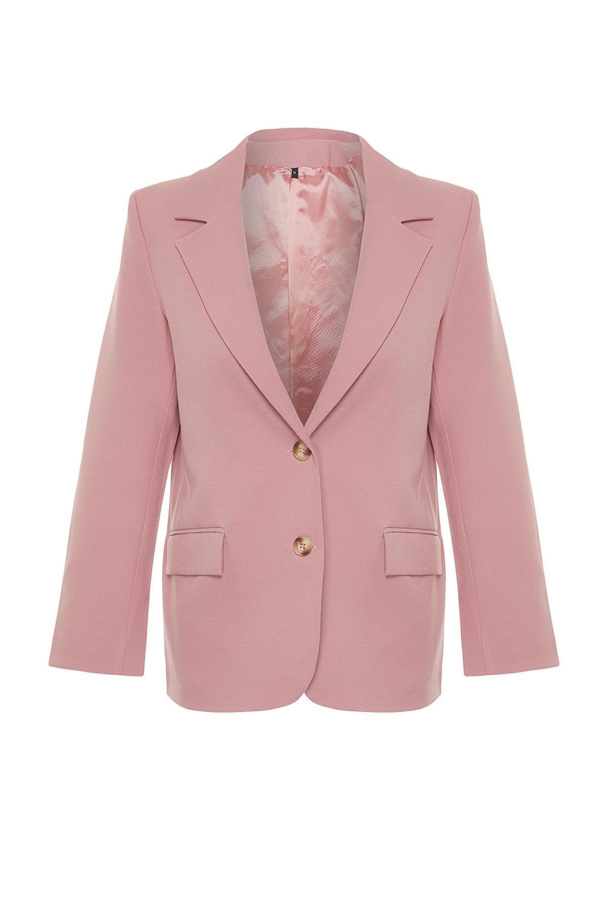 Pink Lined Woven Blazer Jacket, , large image number 5