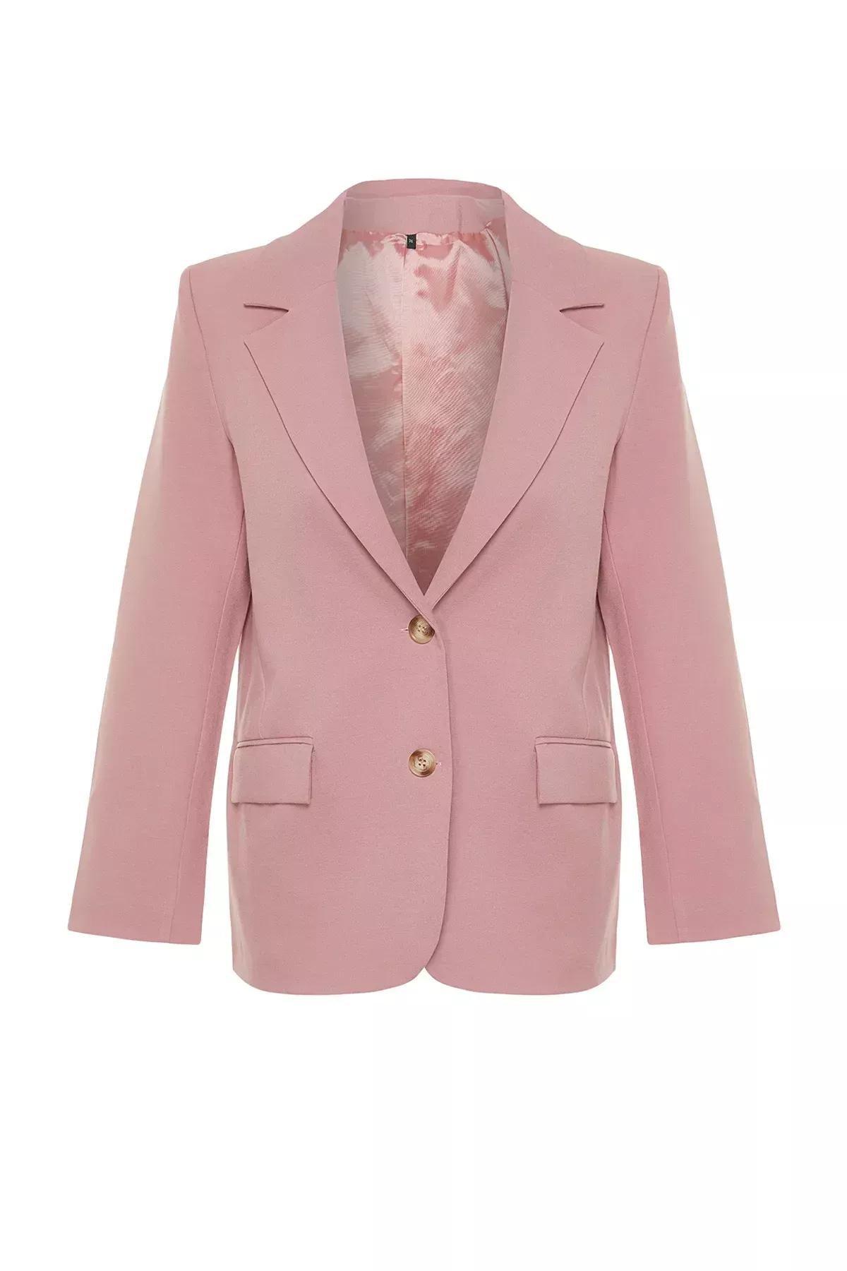 Pink Lined Woven Blazer Jacket, , large image number 5