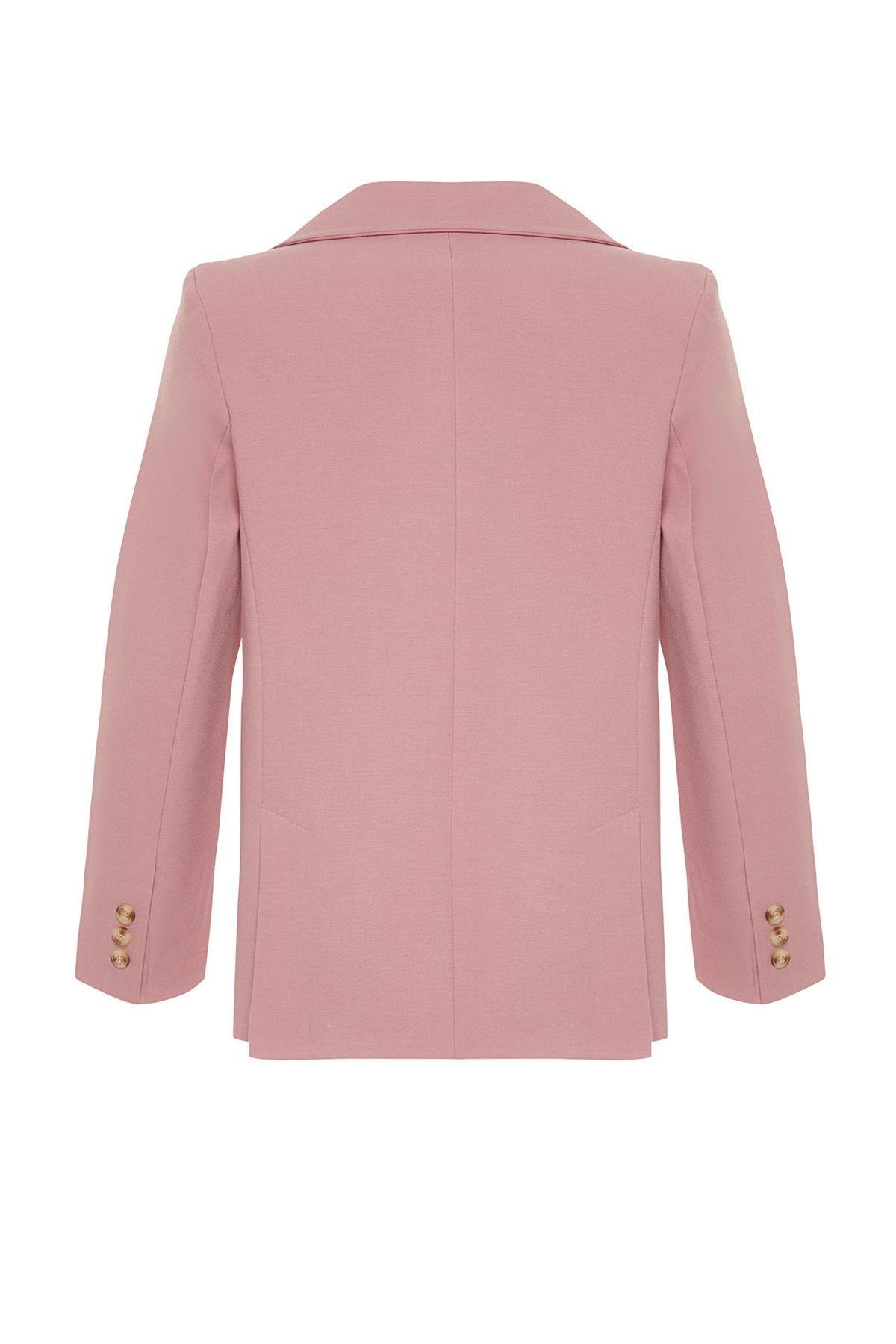 Pink Lined Woven Blazer Jacket, , large image number 6