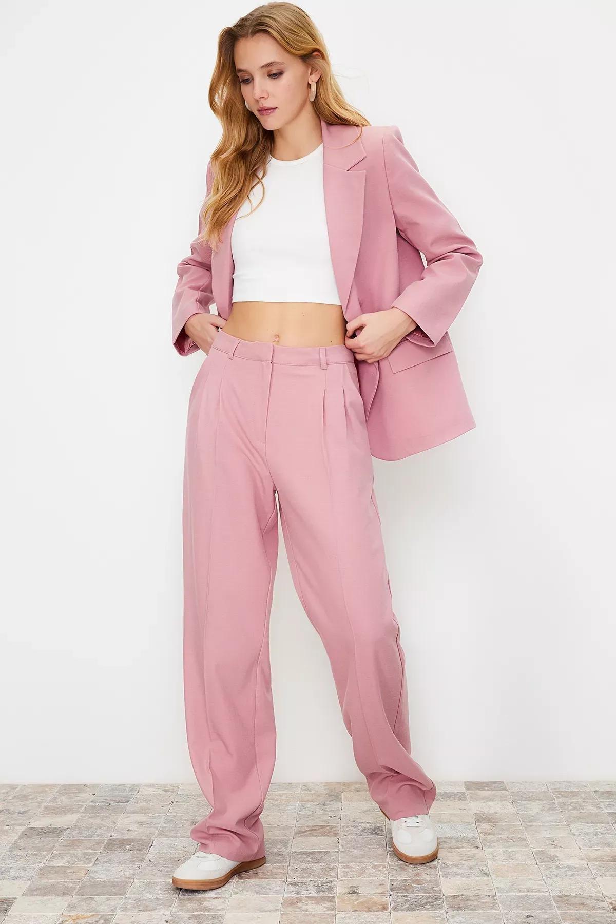 Pink Limited Edition Straight Cut Trousers, LIGHT PINK, medium