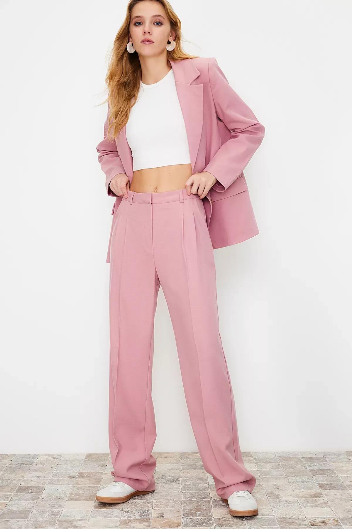 Pink Limited Edition Straight Cut Trousers, LIGHT PINK, medium