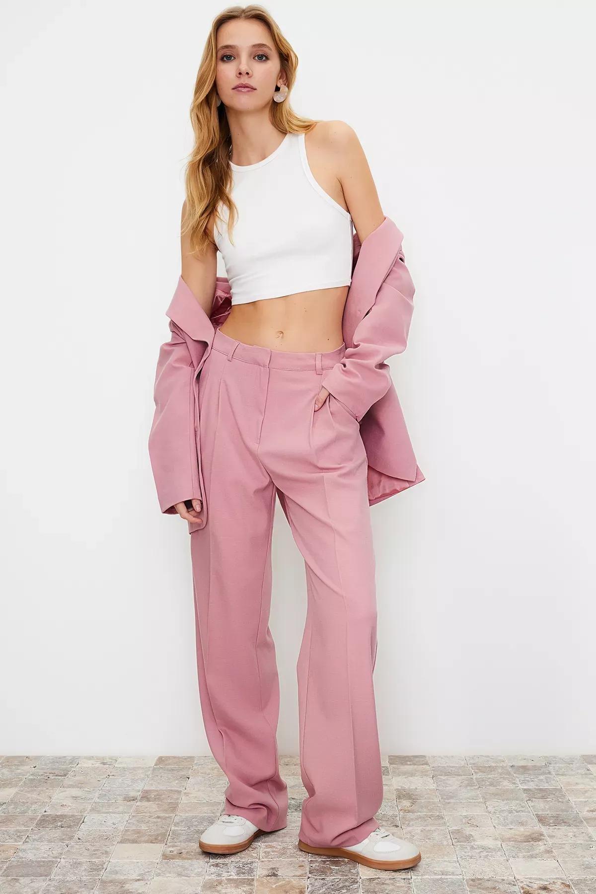 Pink Limited Edition Straight Cut Trousers, LIGHT PINK, medium