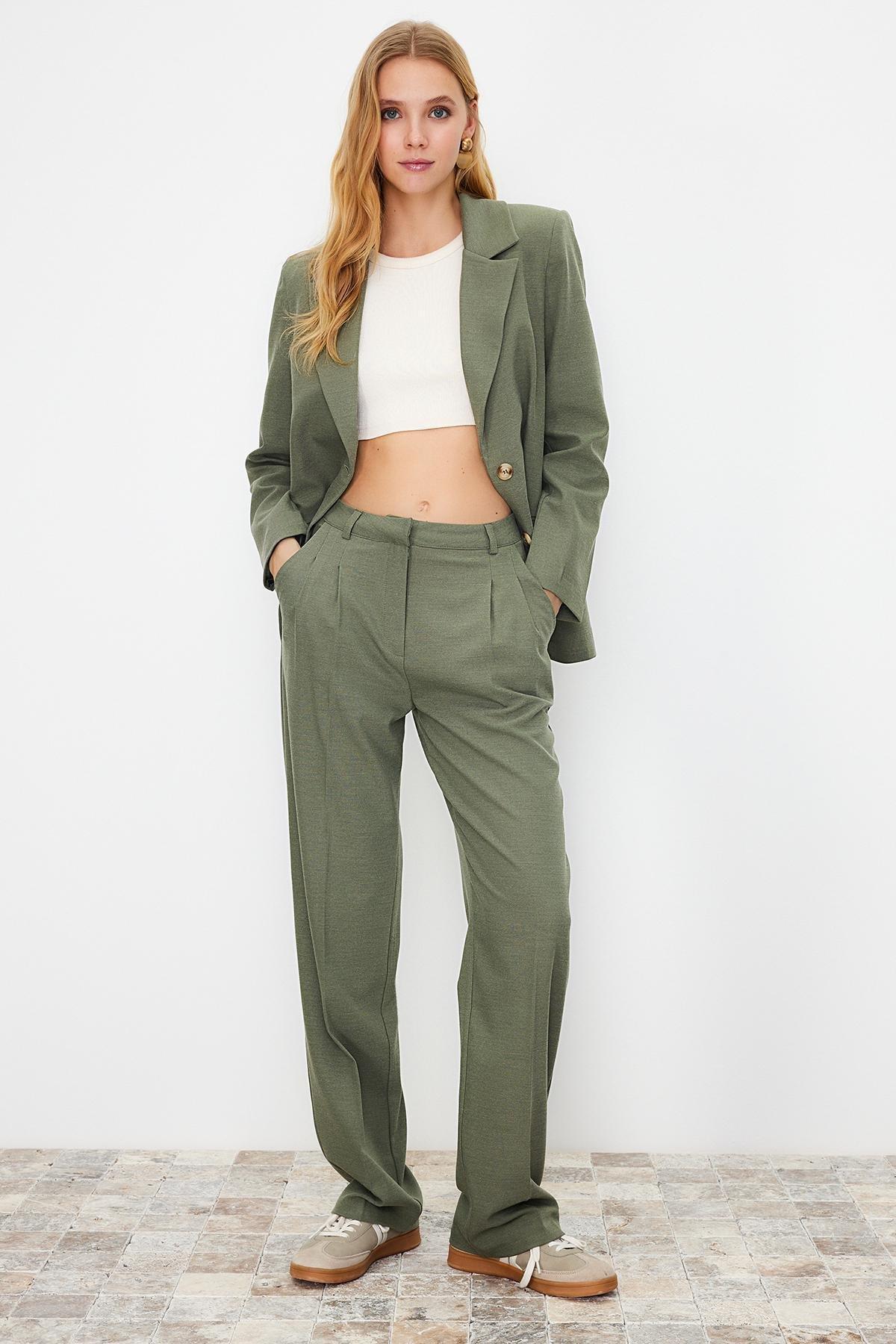 Green Limited Edition Straight Cut Trousers, , large image number 0