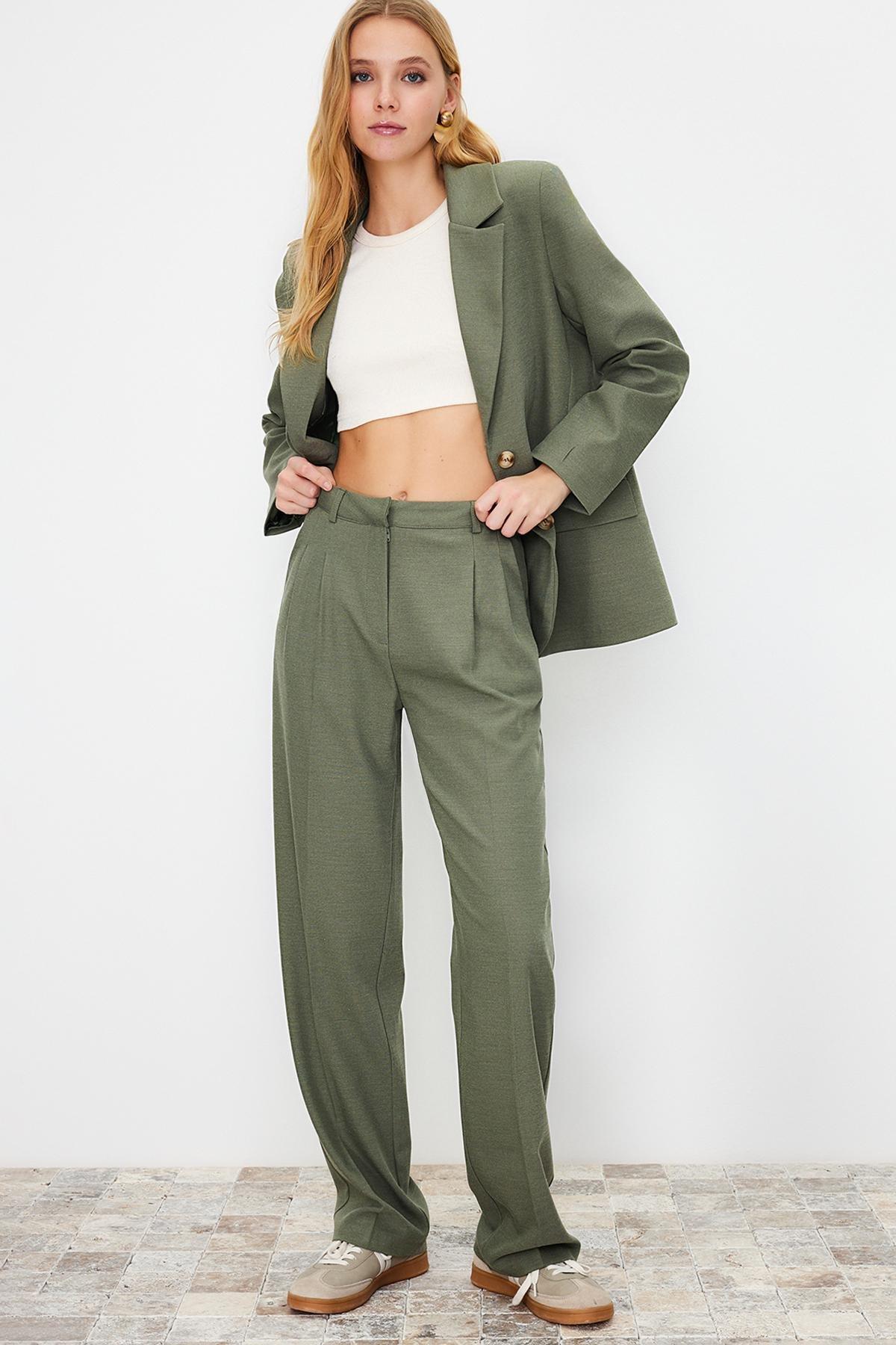 Green Limited Edition Straight Cut Trousers, , large image number 1
