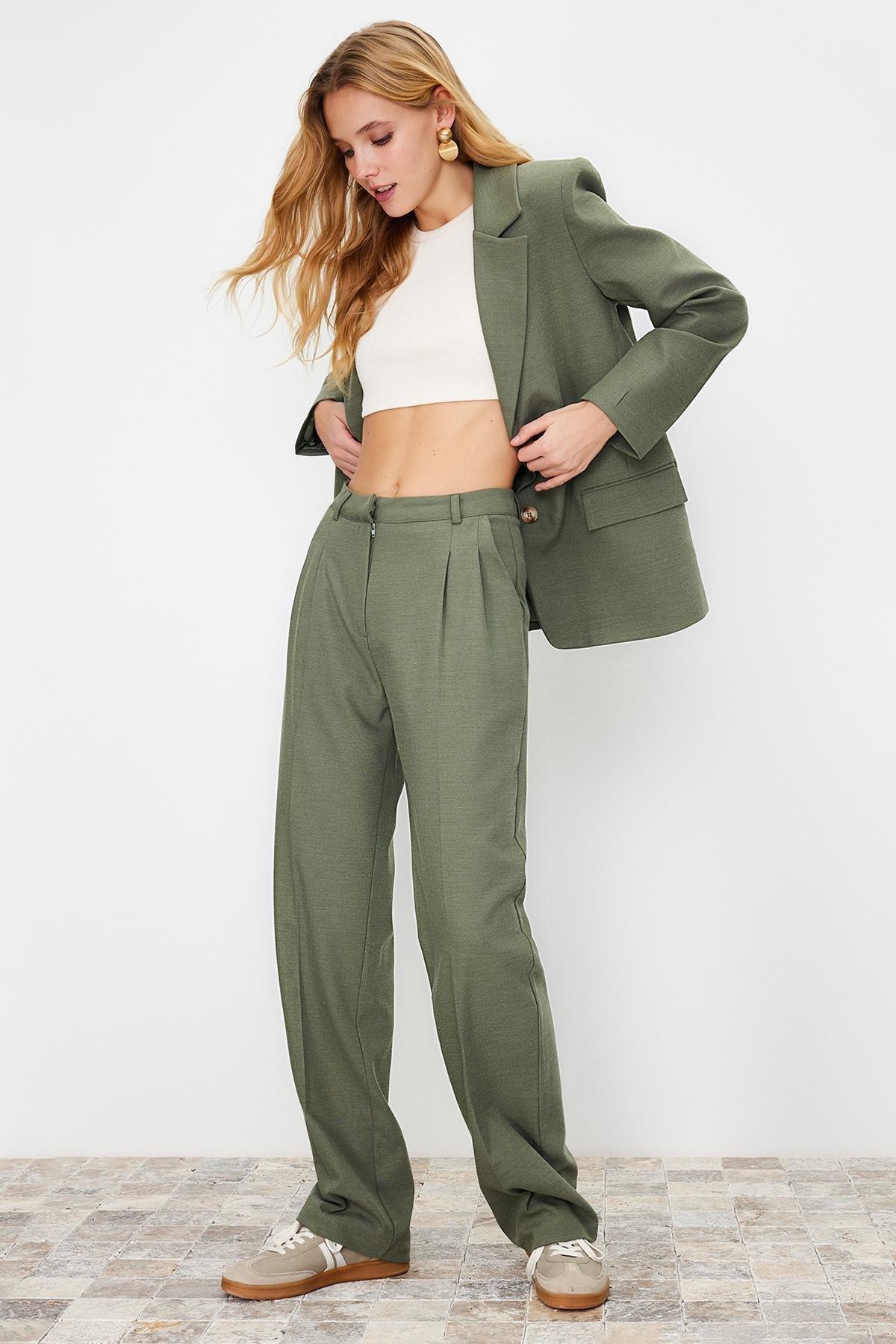 Green Limited Edition Straight Cut Trousers, , large image number 2