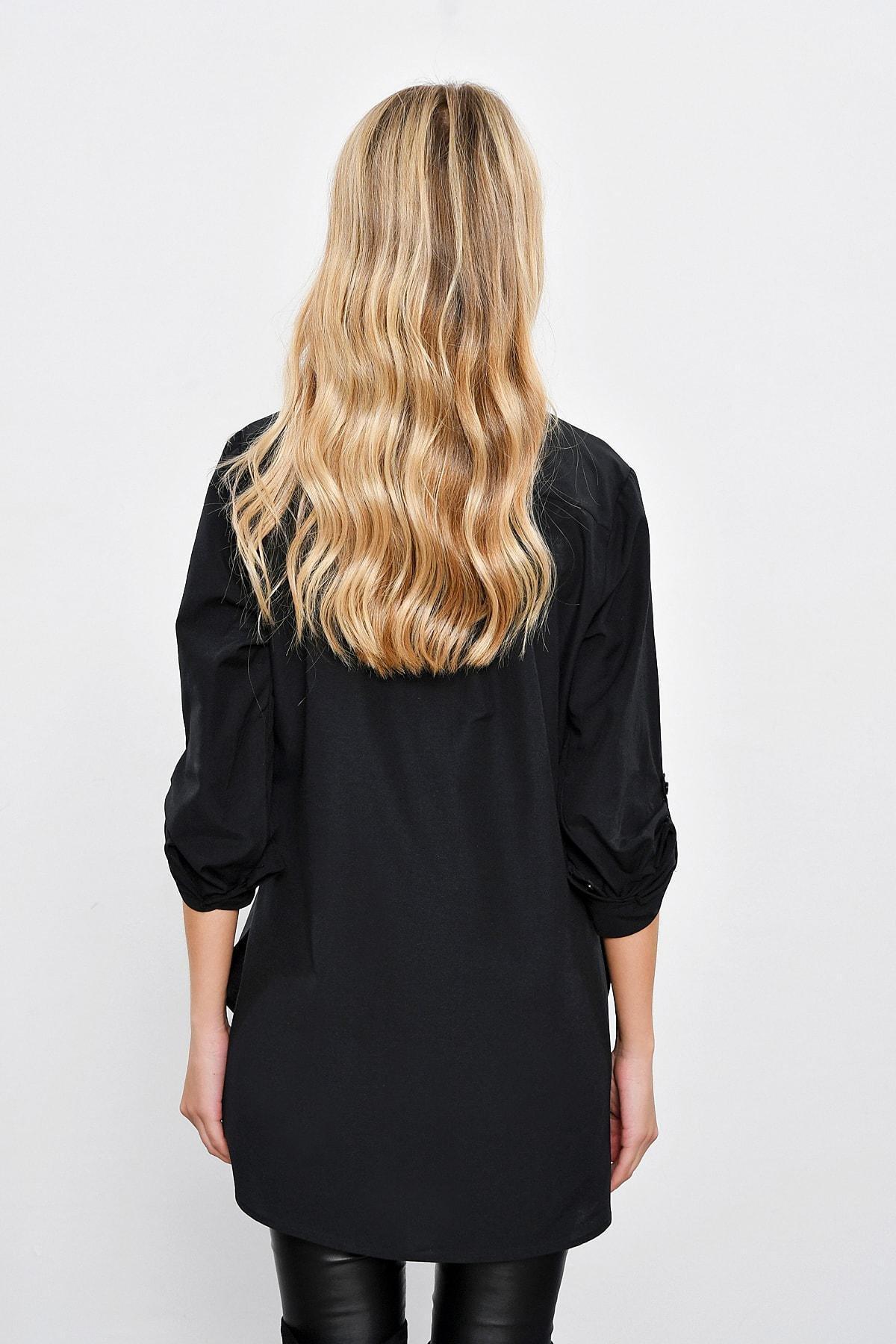 Black Collared Shirt, BLACK, large image number 1