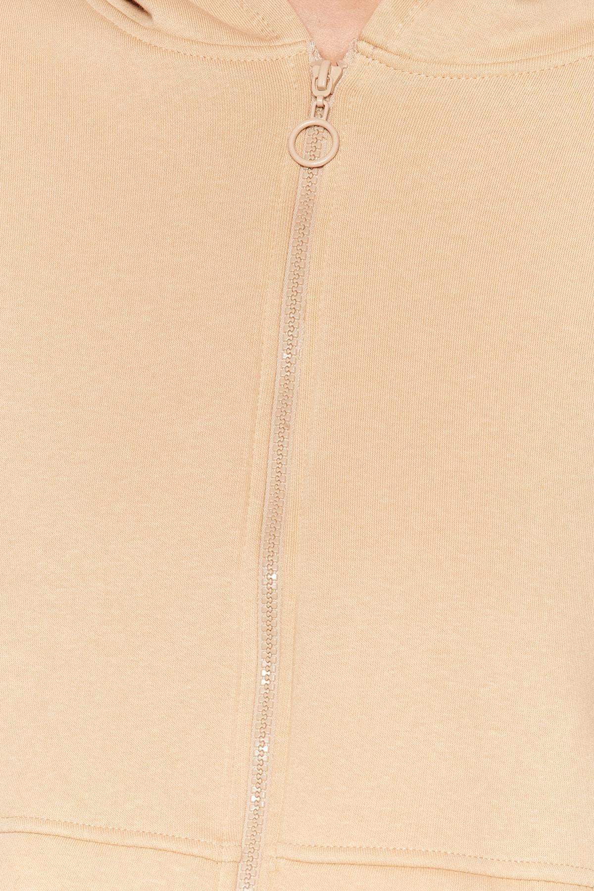 Beige Hooded Sweatshirt, , large image number 4