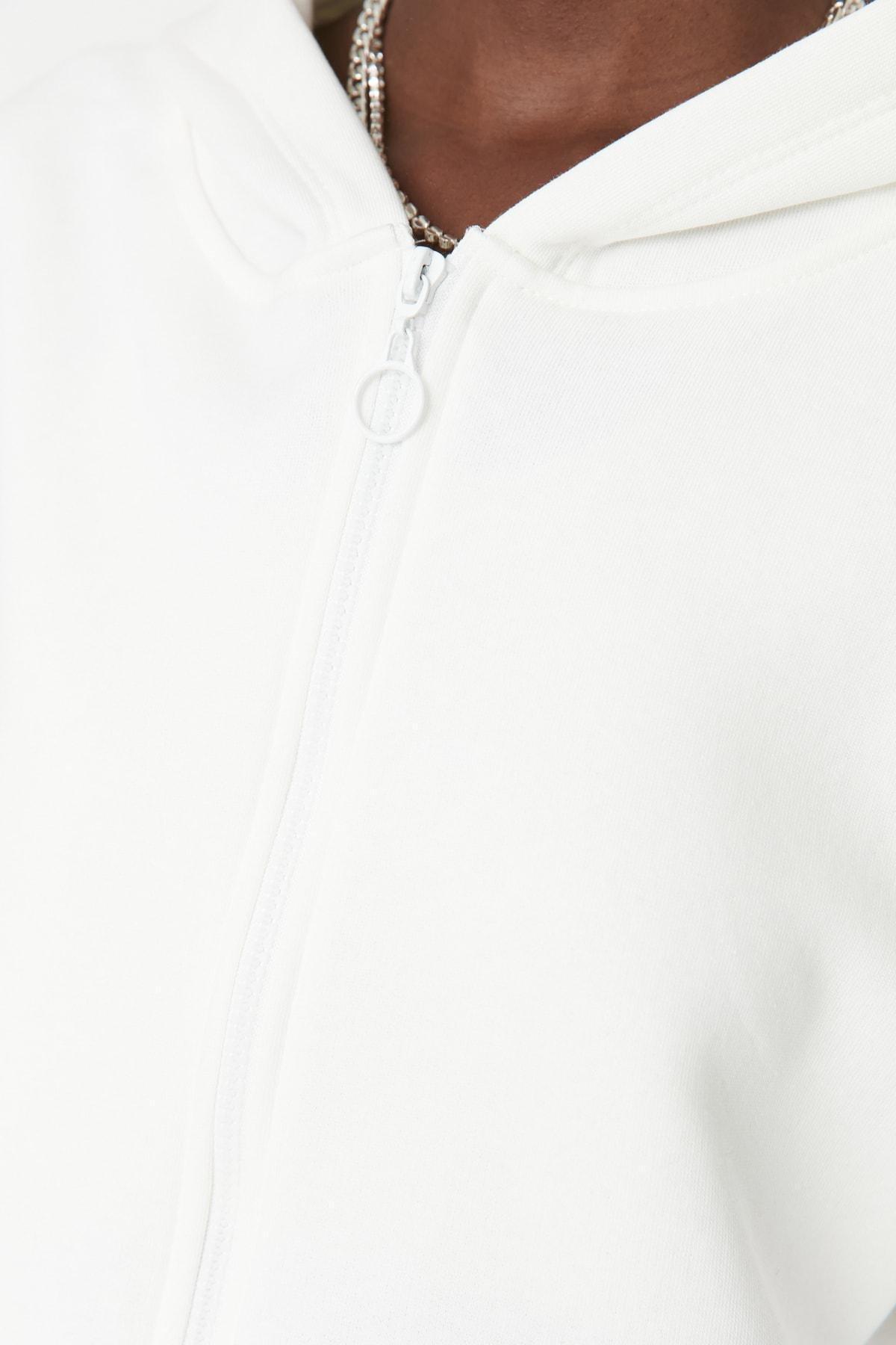 Beige Hooded Sweatshirt, Ecru, large image number 3