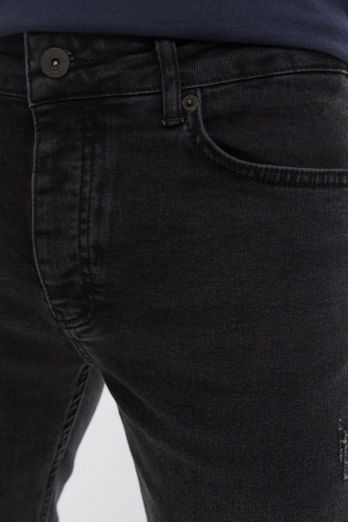 Black Slim Mid Waist Jeans, Black, large image number 3