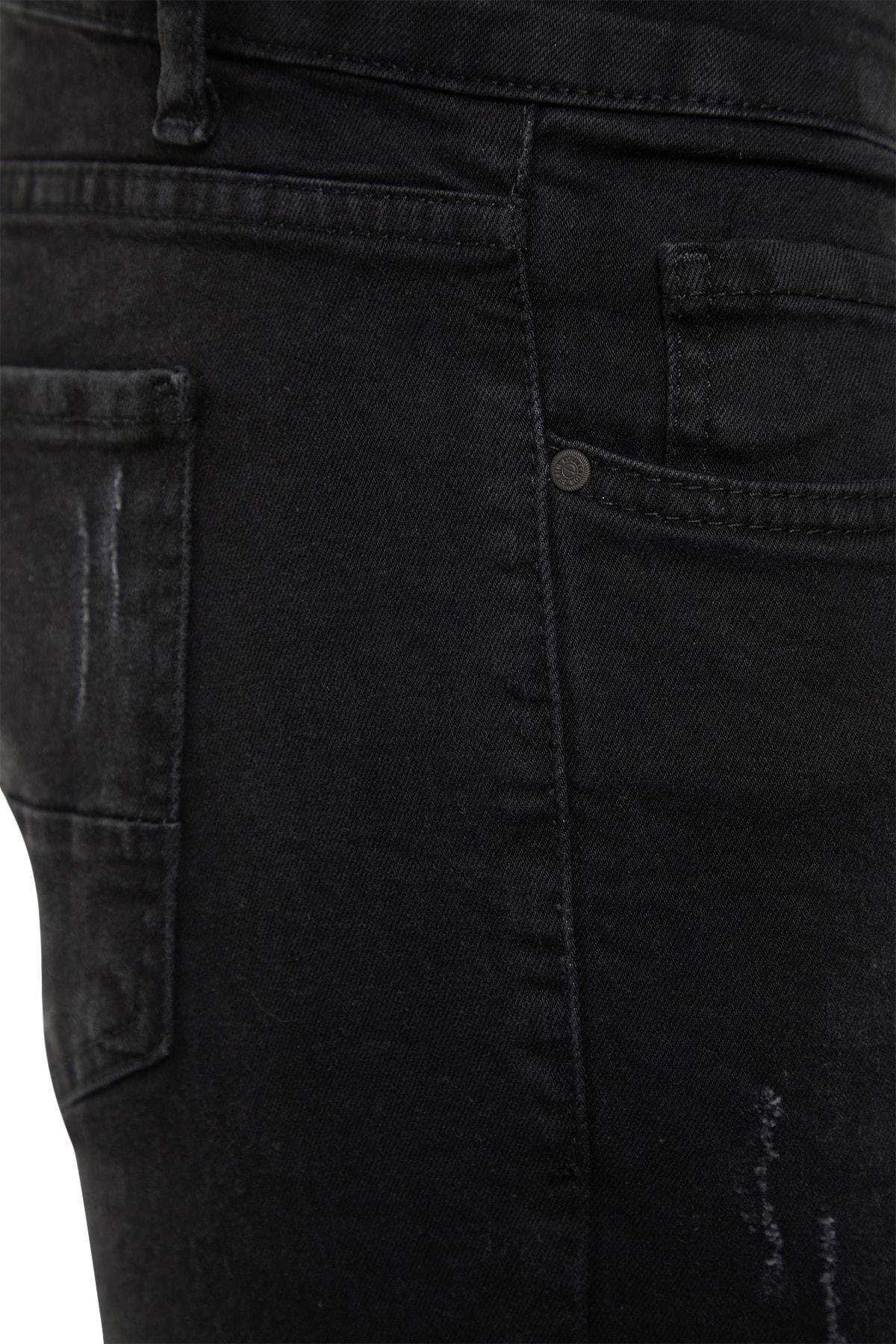 Black Slim Mid Waist Jeans, Black, large image number 5