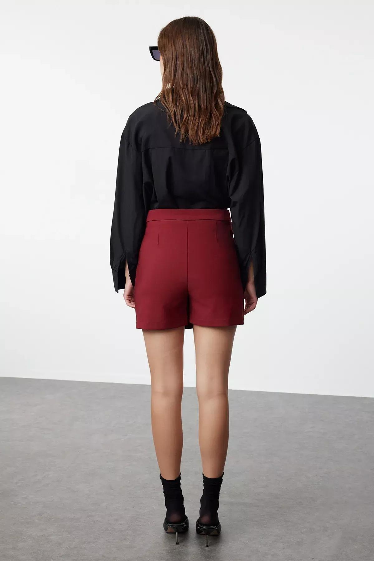 Burgundy Double Breasted Skort, , large image number 4