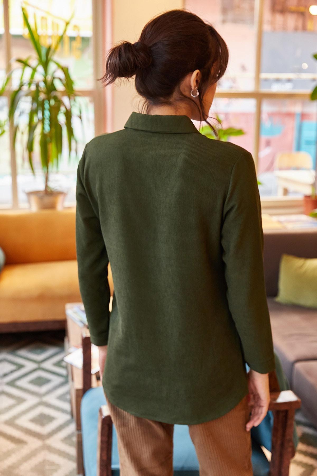 قميص بياقة، كاكي, Khaki, large image number 3