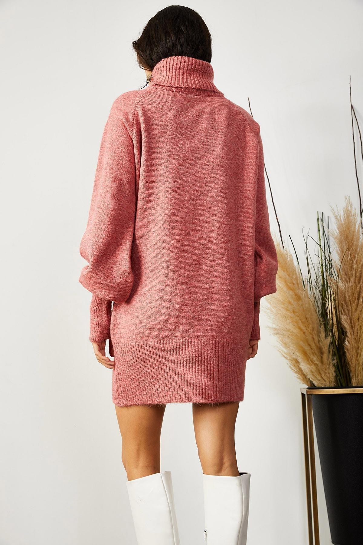 Pink Turtleneck Dress, Dried rose, large image number 3