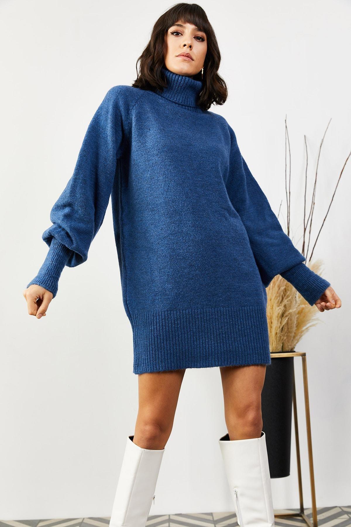 Blue Basic Dress, Indigo, large image number 3