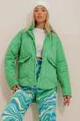 Alacati - Green Lined Pocket Quilted Coat