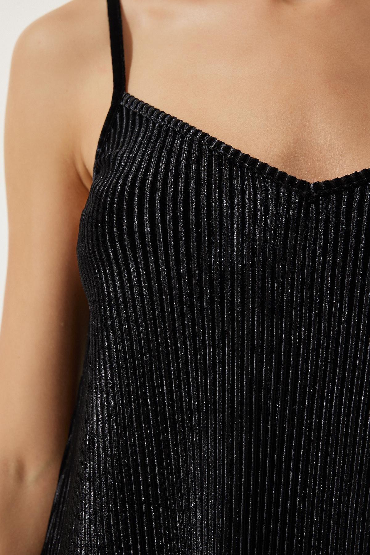 Black Square Collar Dress, BLACK, large image number 4