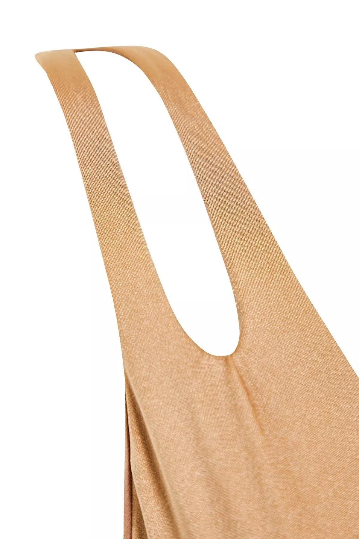 Beige Triangle Cut-Out Bikini Top, , large image number 6