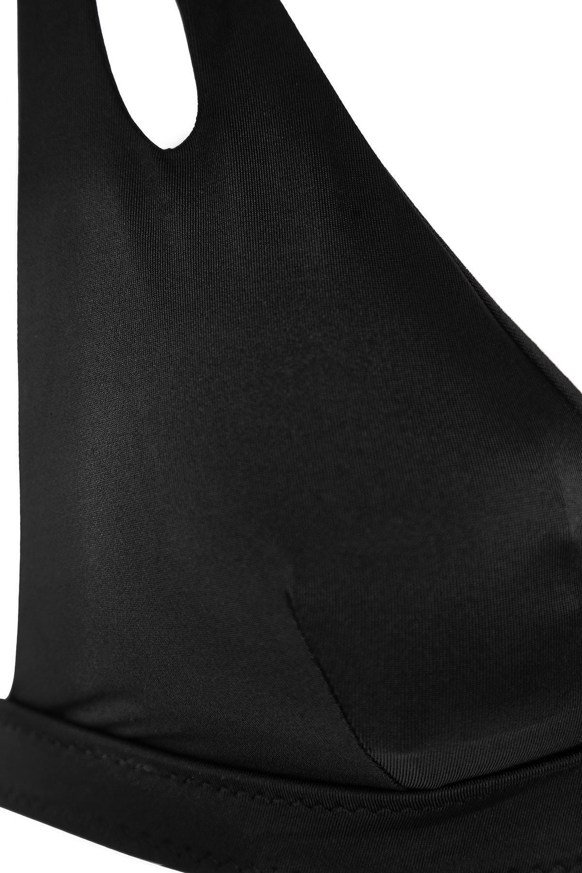 Black Plain Bikini Top, Black, large image number 4