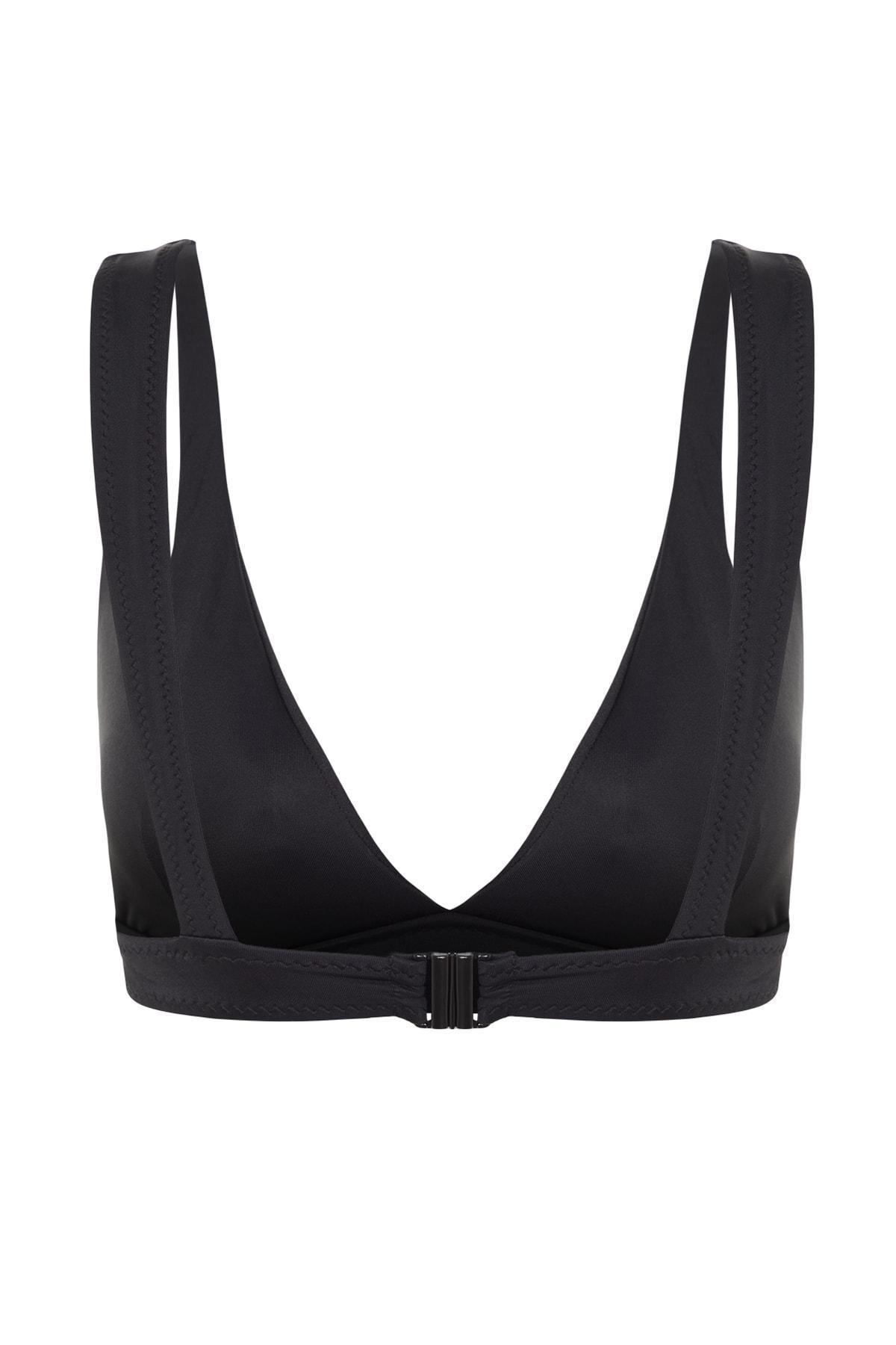 Black Plain Bikini Top, Black, large image number 6