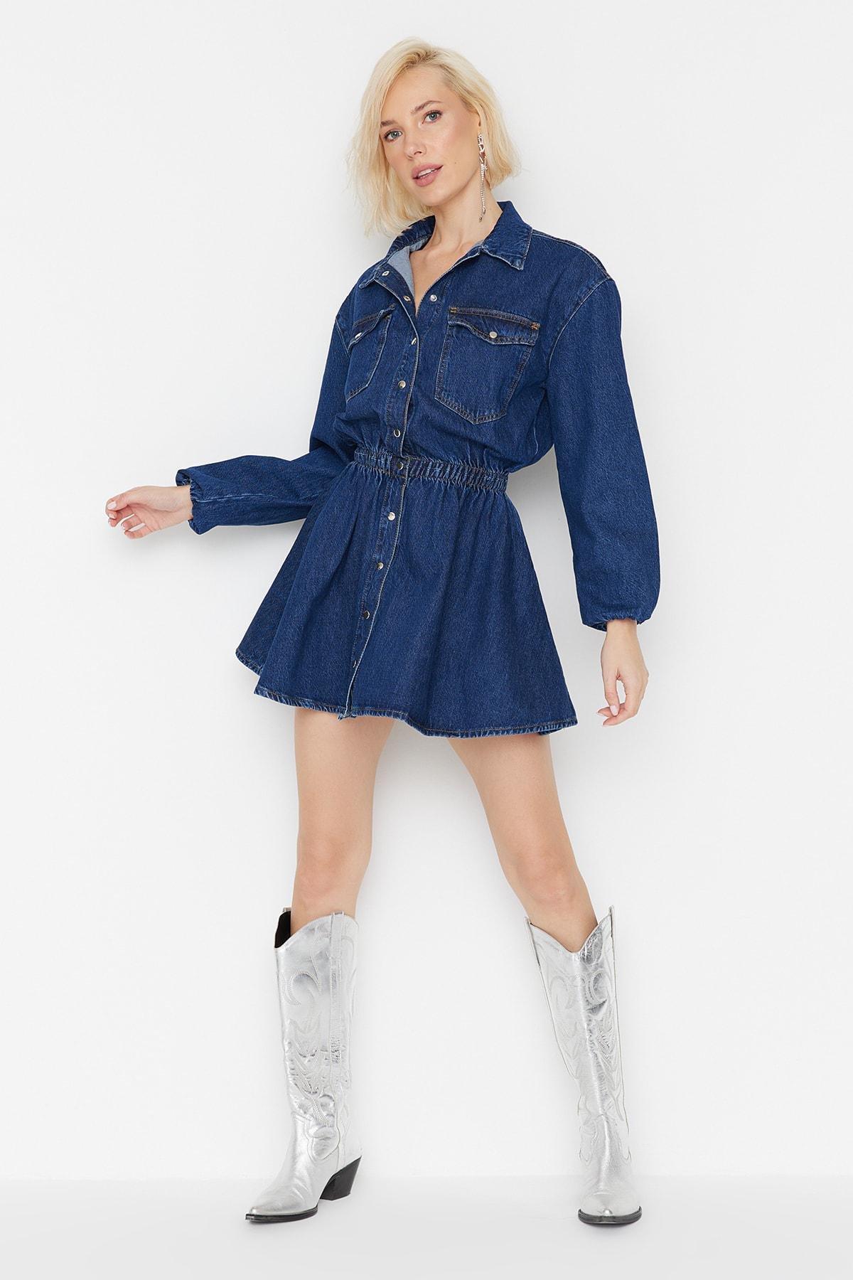Navy Skater Dress, , large image number 2