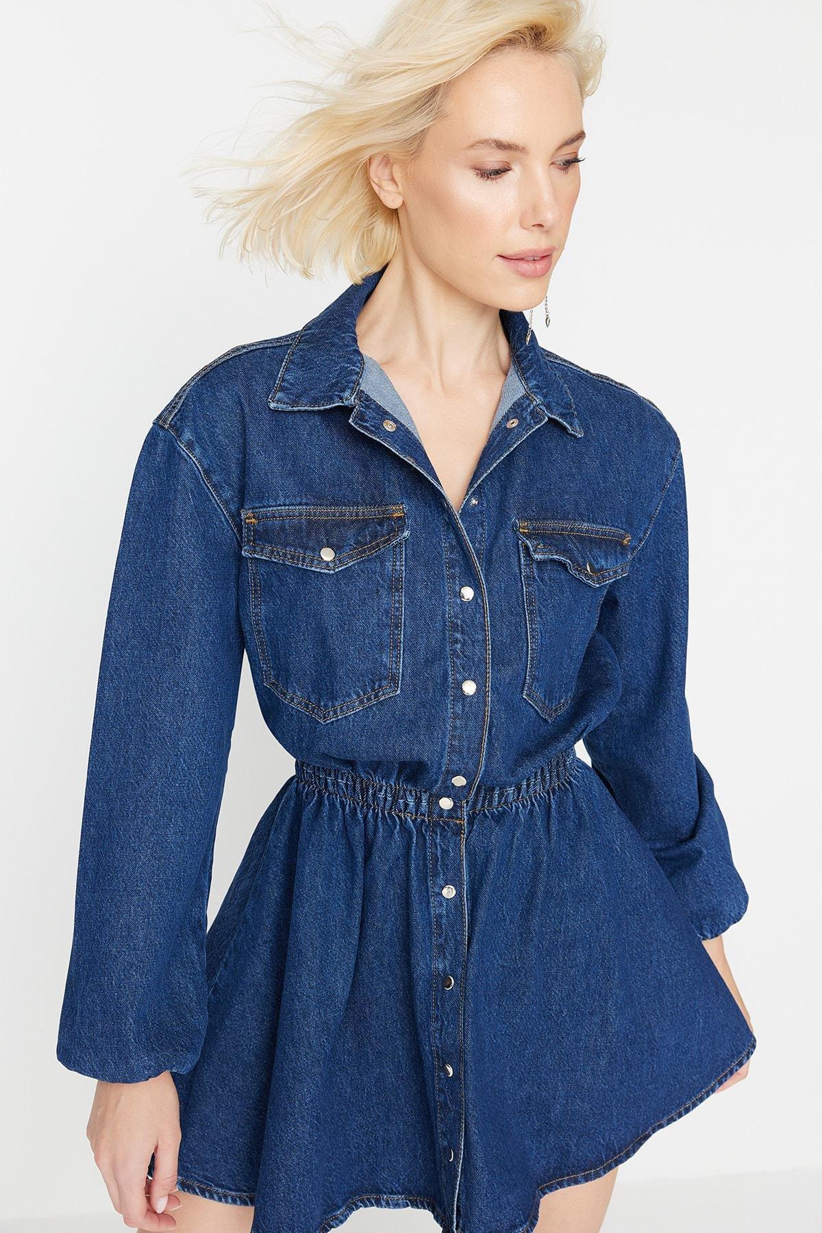 Navy Skater Dress, , large image number 4