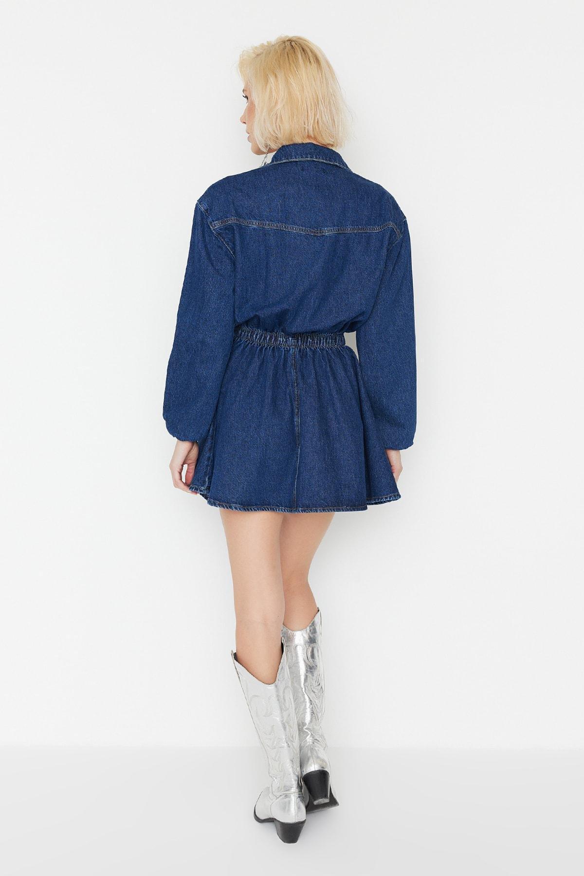 Navy Skater Dress, , large image number 6