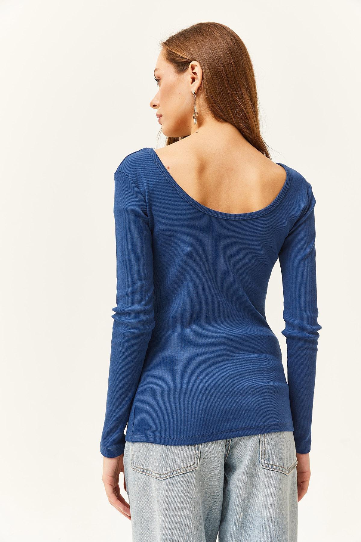 Blue Wide Collar Camisole Blouse, , large image number 4