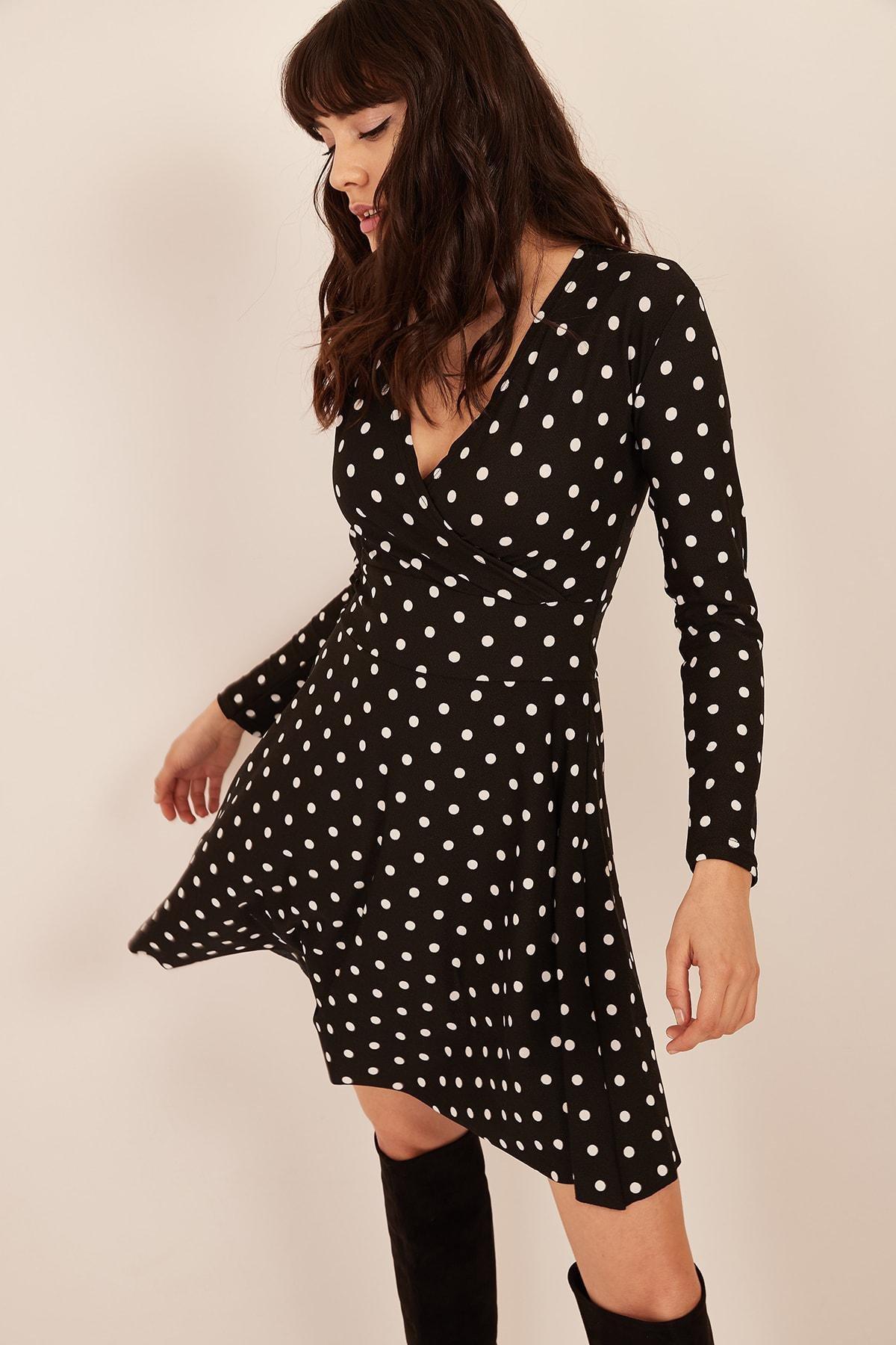 Black A-Line Dress, BLACK, large image number 2