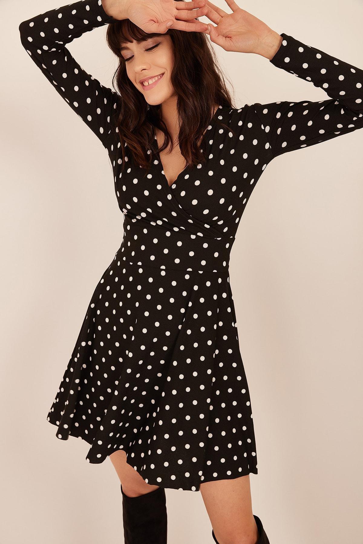 Black A-Line Dress, BLACK, large image number 3