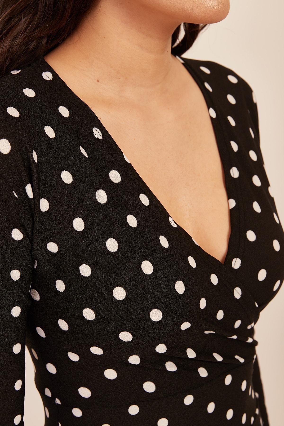 Black A-Line Dress, BLACK, large image number 4