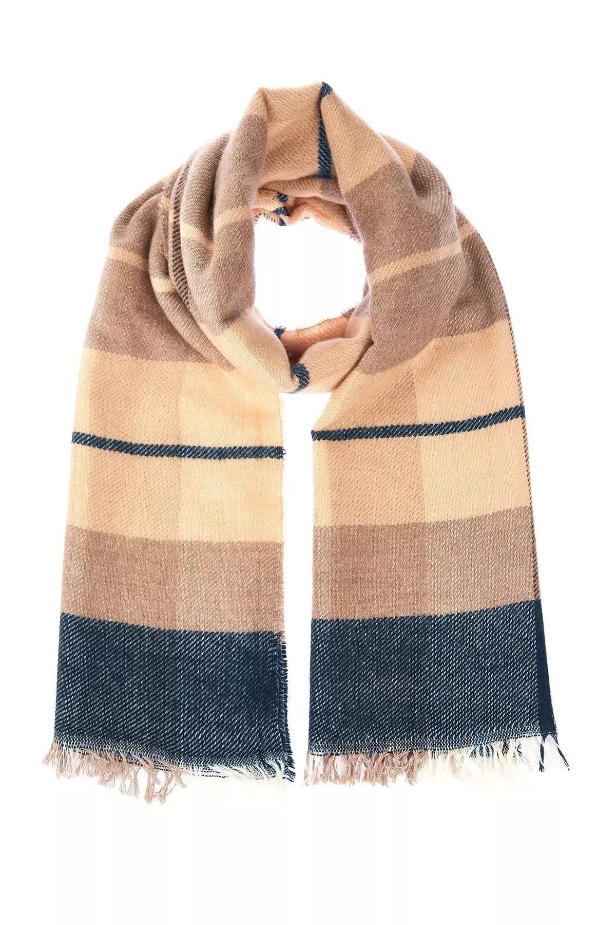 Beige Casual Scarf, Beige, large image number 1