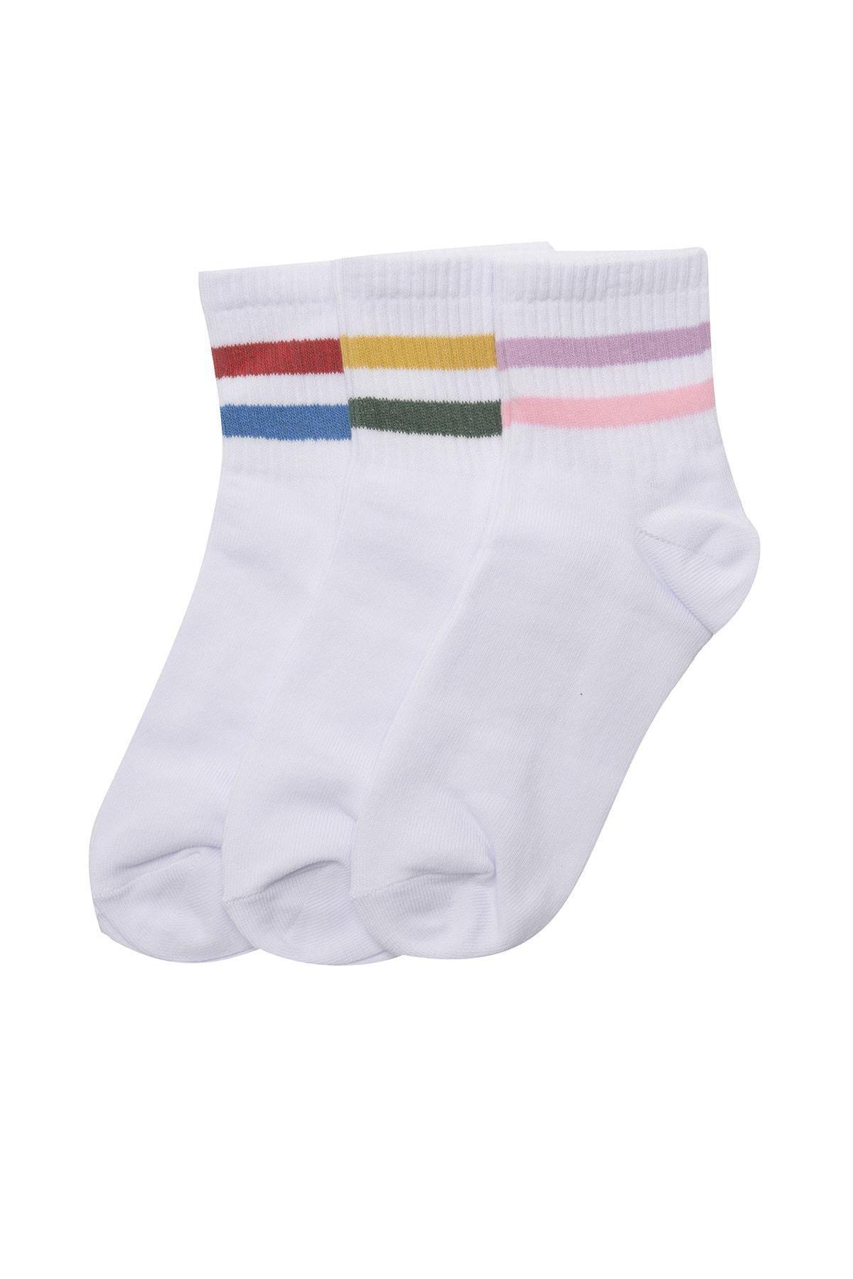 Multicolour Striped Socks, Set Of 3, Multicolor, large image number 18