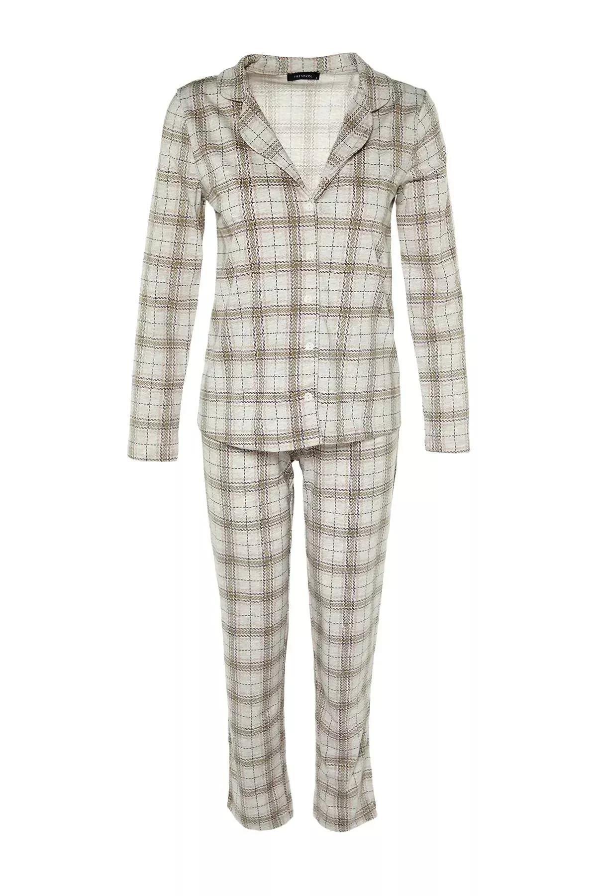 طقم بيجاما بخصر متوسط الارتفاع، بيج, Beige, large image number 10