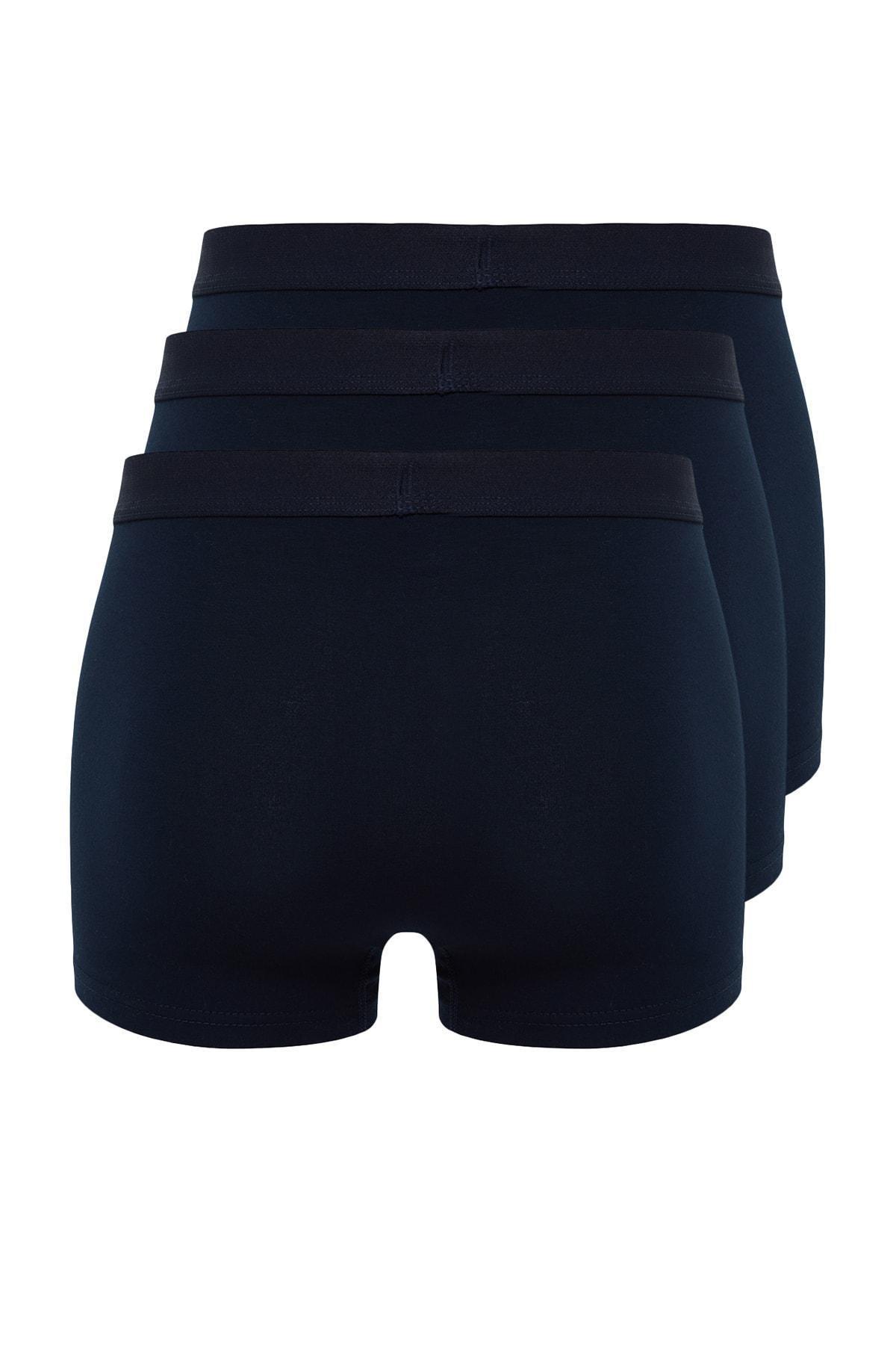 Navy Boxer Shorts ,Set Of 3, Navy blue, medium