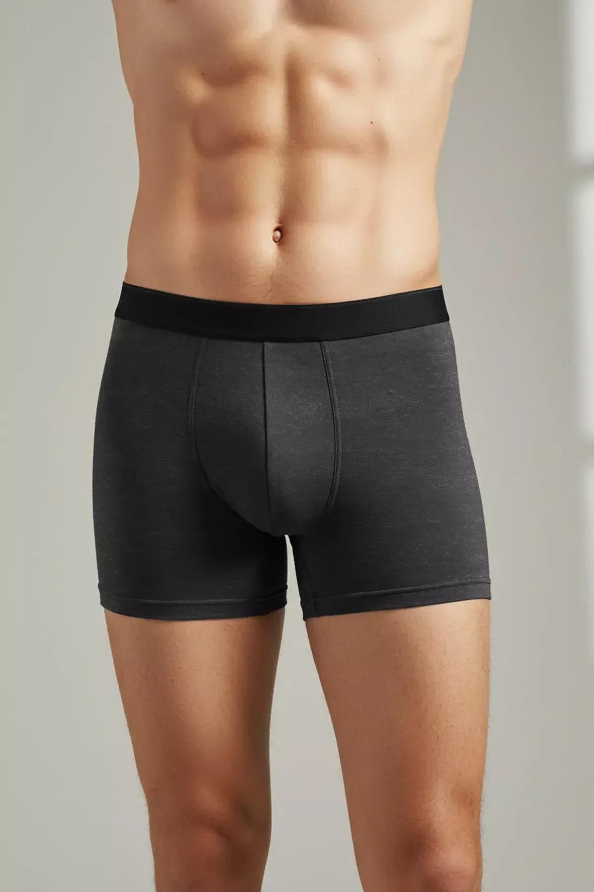 Black Mid Waist Boxer Shorts, Set Of 3, Black, medium