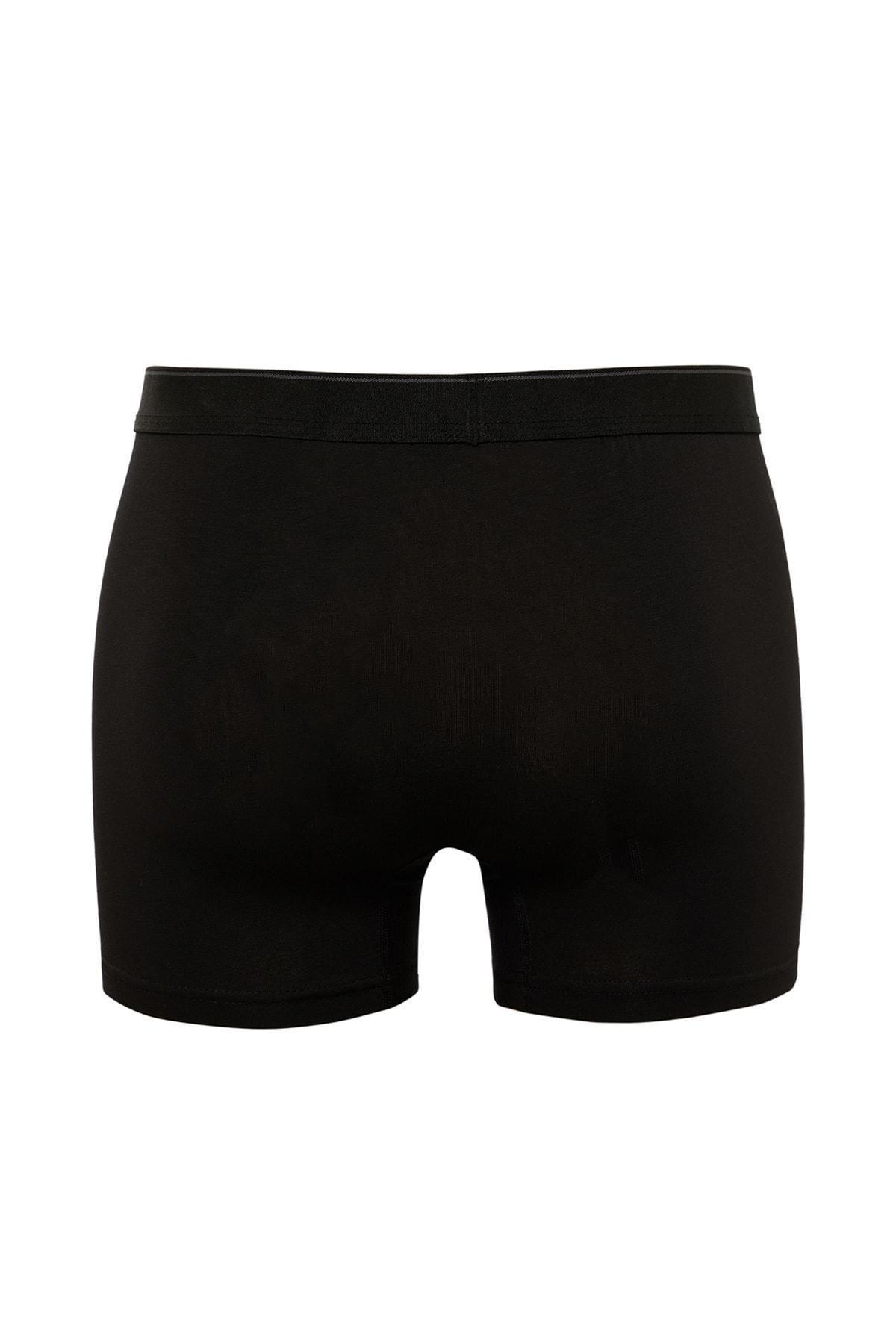 Trendyol - Black Mid-Waist Boxer Shorts, Set Of 3