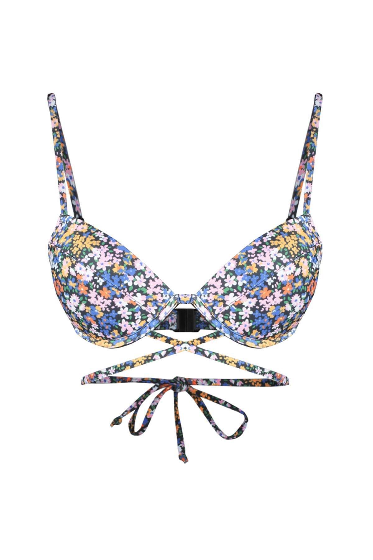 Multicolour Floral Bikini Top, , large image number 14