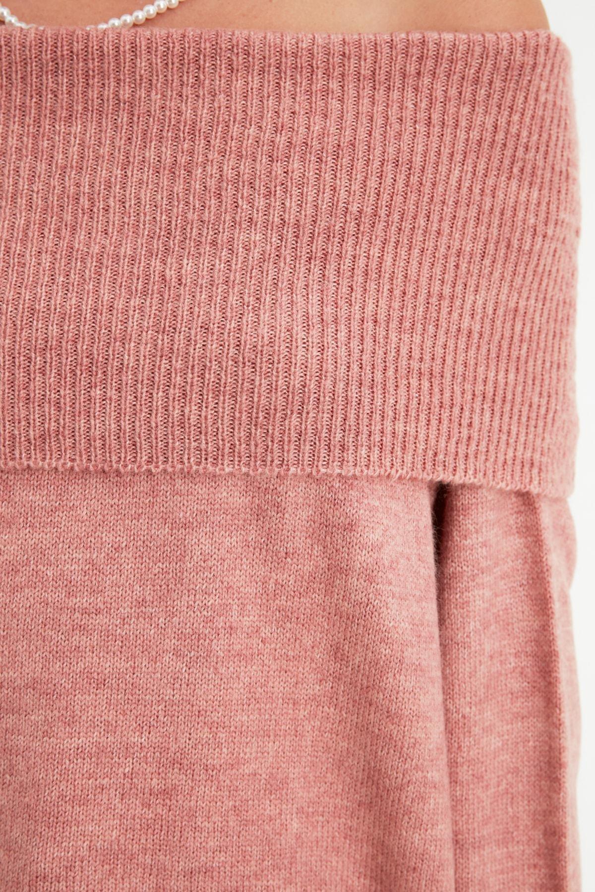 Pink Carmen Collar Sweater, Pink, large image number 3