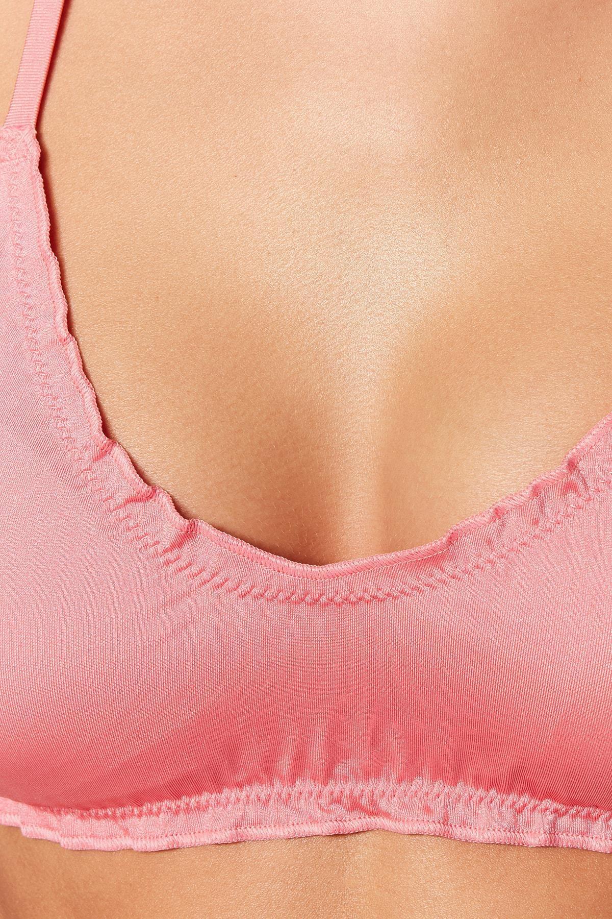 Pink Ruffle Bikini Top, Pink, large image number 3
