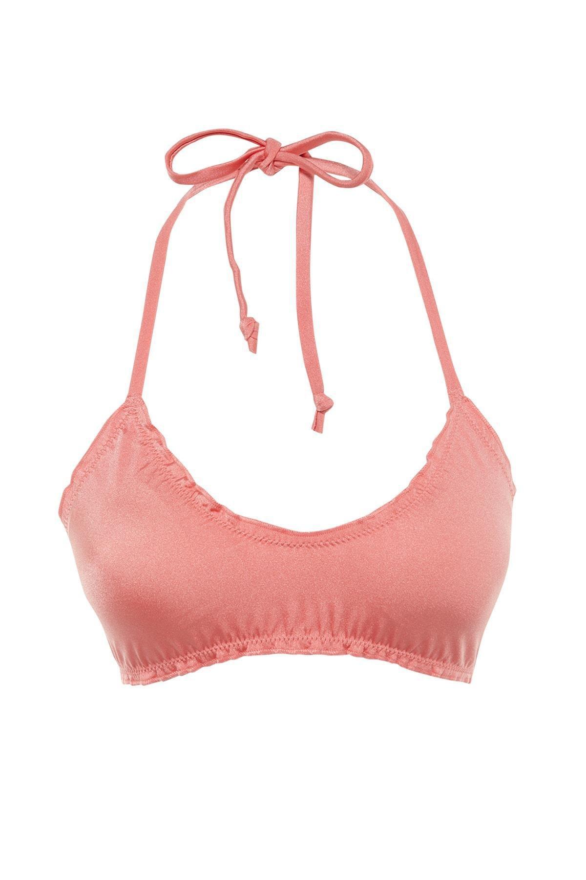 Pink Ruffle Bikini Top, Pink, large image number 6