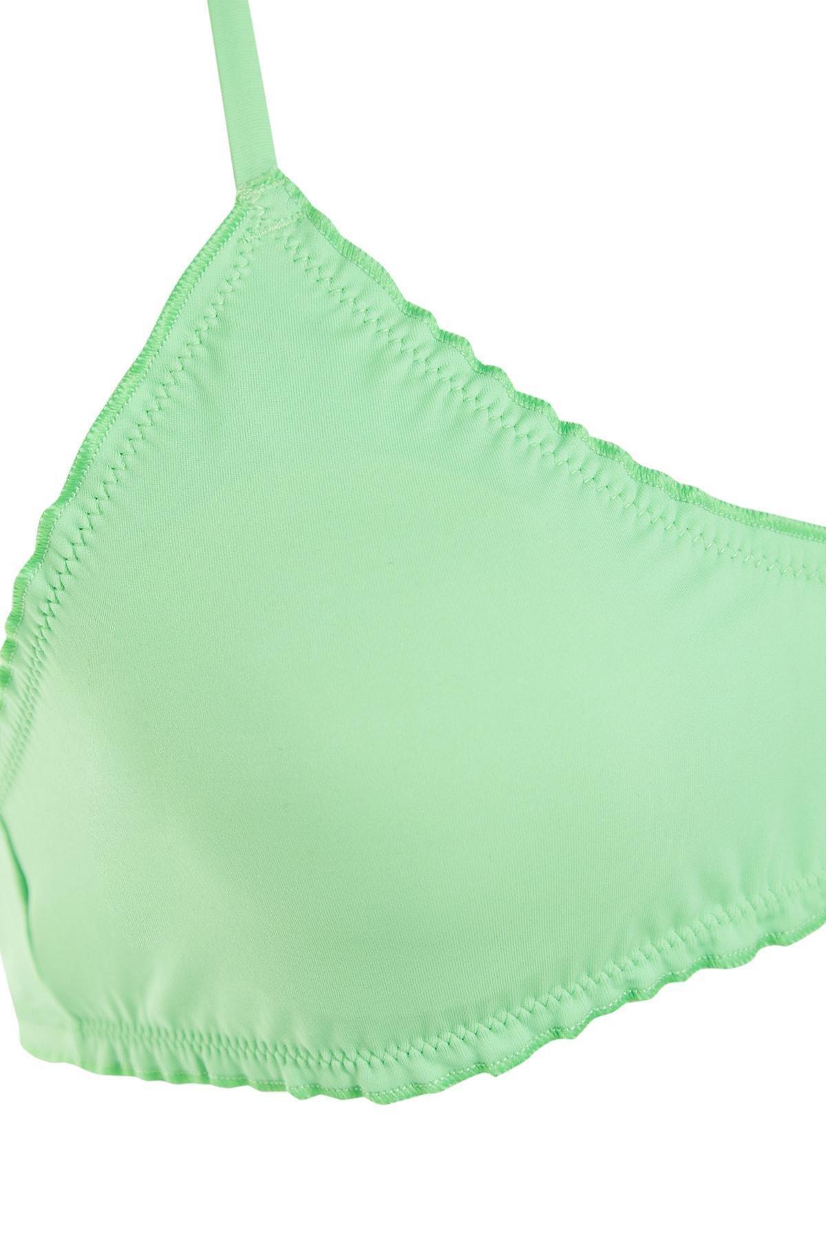 Green Plain Bikini Top, Green, large image number 5