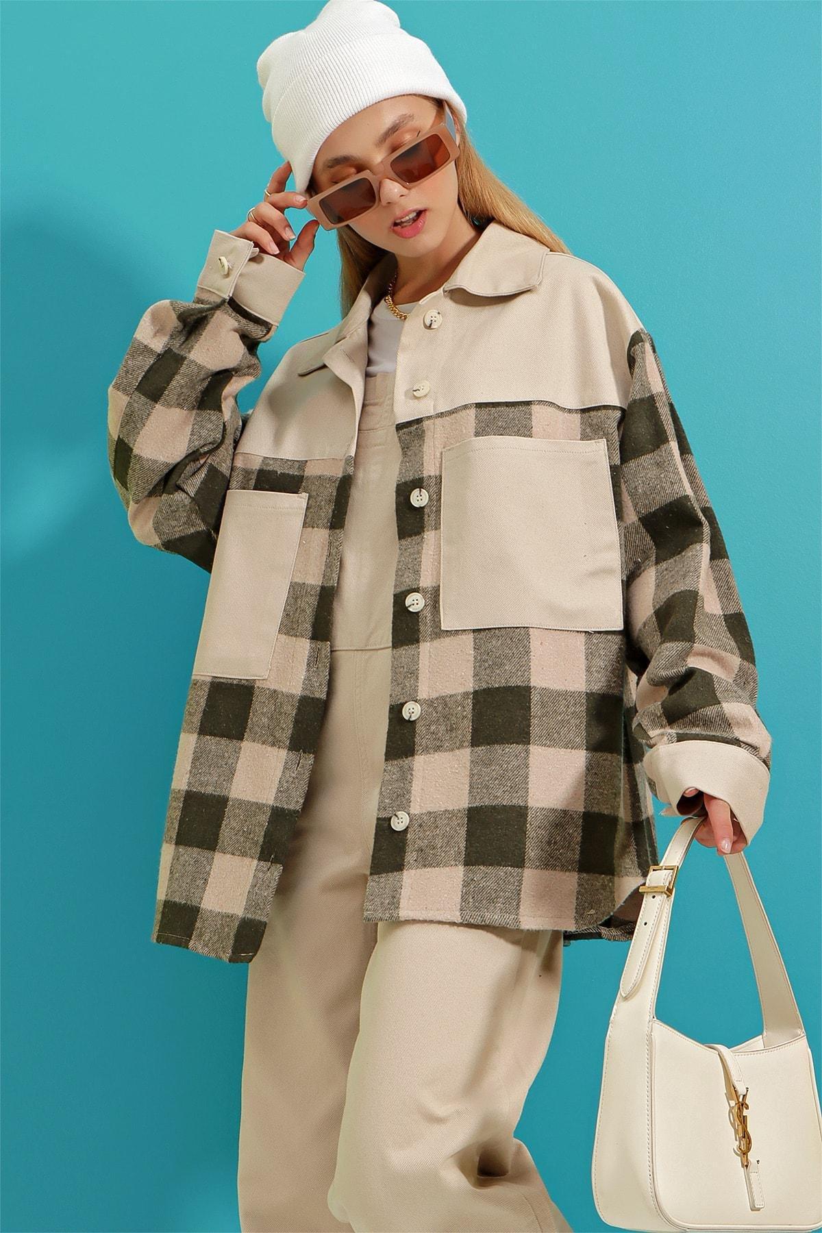 Beige Plaid Shirt, , large image number 2